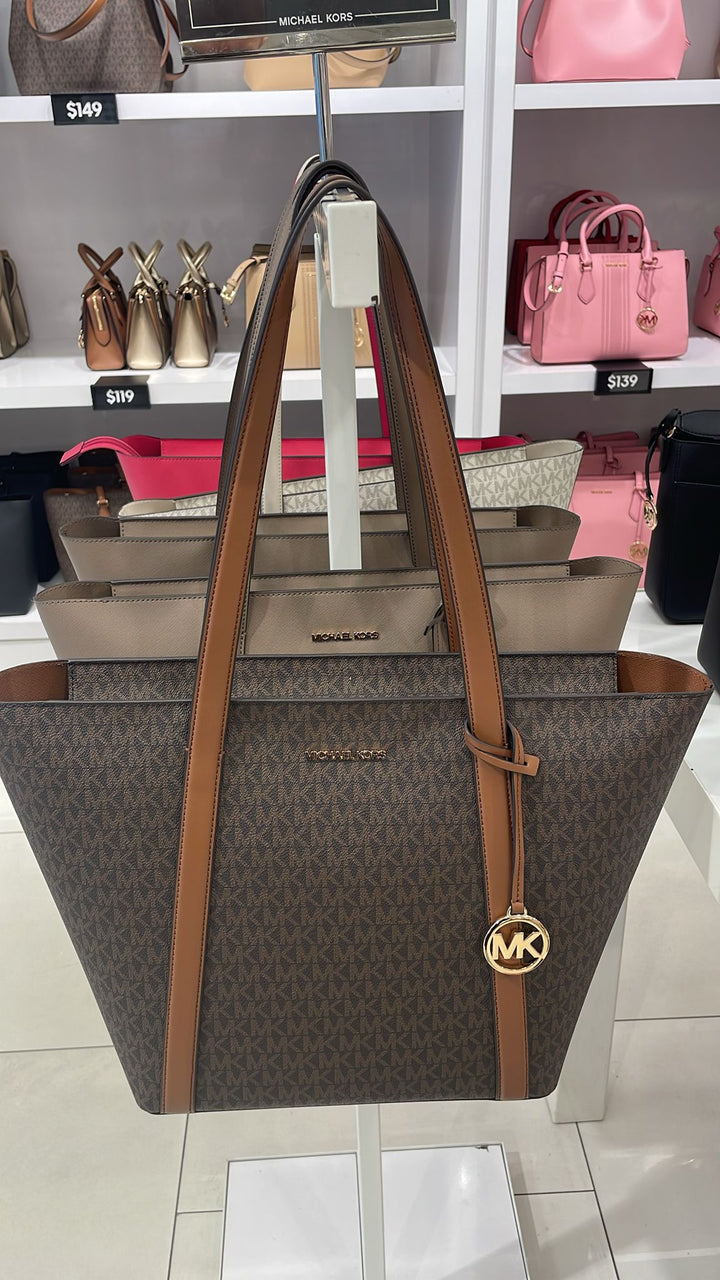 Michael Kors MK Gold Logo Bag Beige(multi-logos)