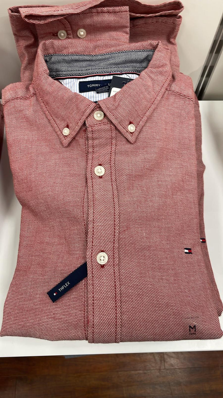 Tommy Hilfiger Shirt Slim Fit Dark Pink