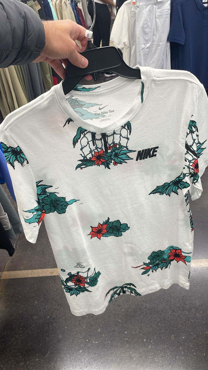 Nike Round Neck Flowers T-shirt White