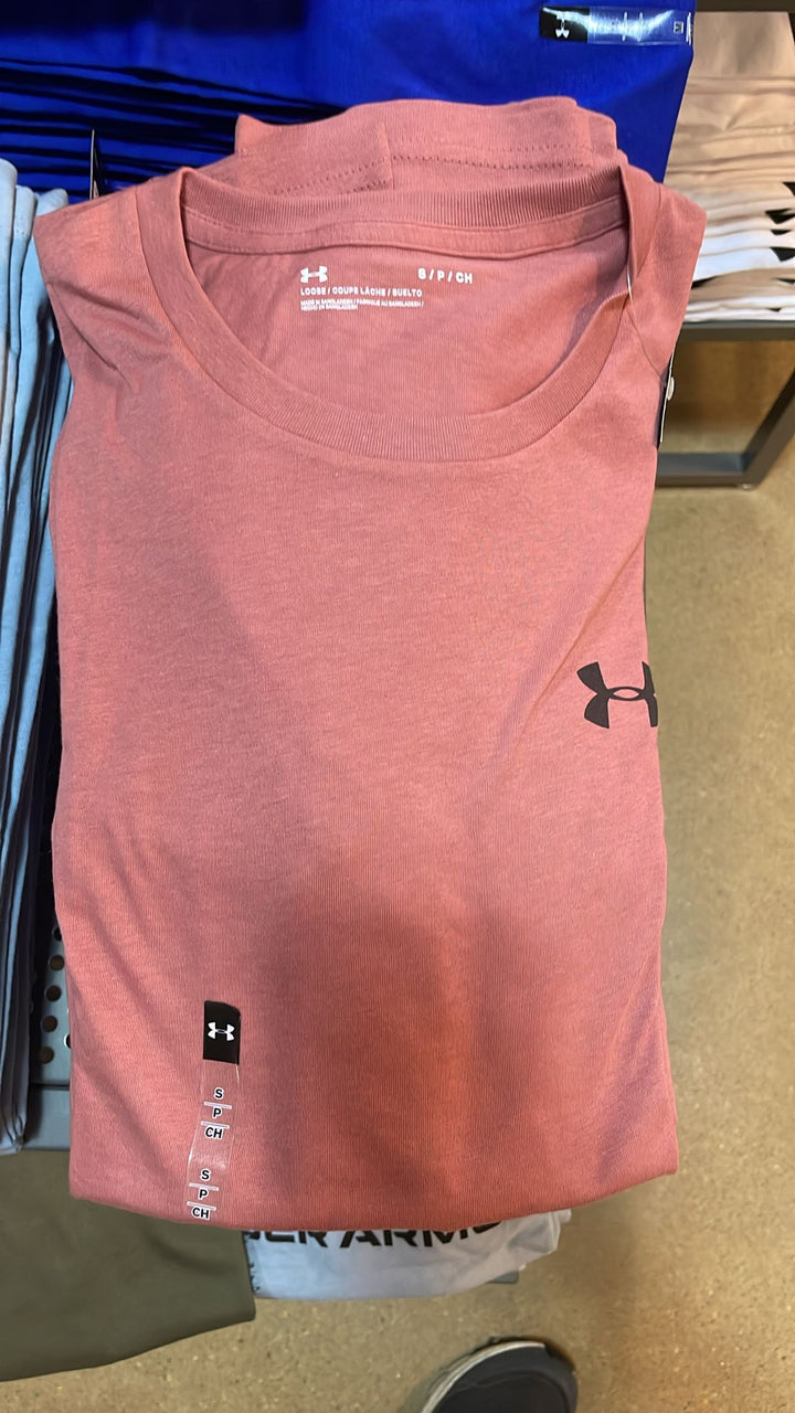 UA Round Neck Dark Small Side Logo T-shirt Pink