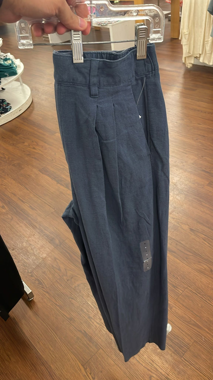 GAP Lenin Wide Leg Pants Navy