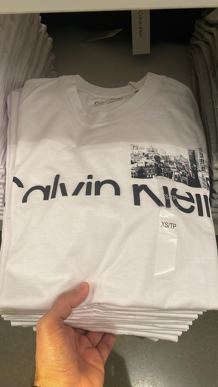 CK round Neck Big Incomplete Logo T-Shirt White