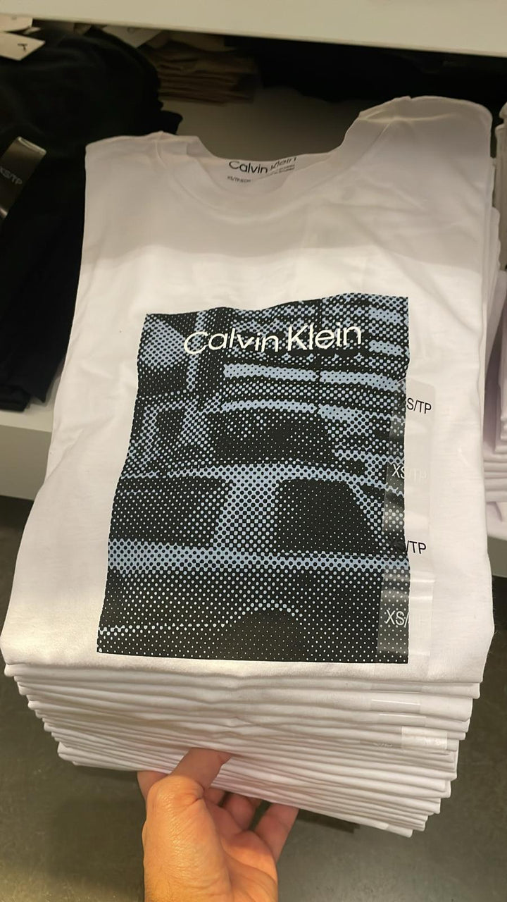 CK round Neck Central Taxi Logo T-Shirt White