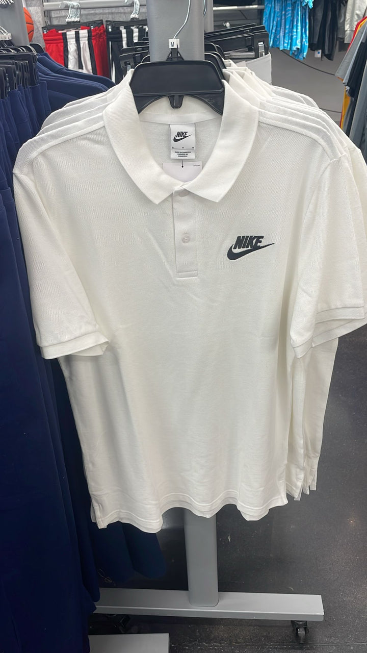 Nike Round Polo Neck T-shirt White