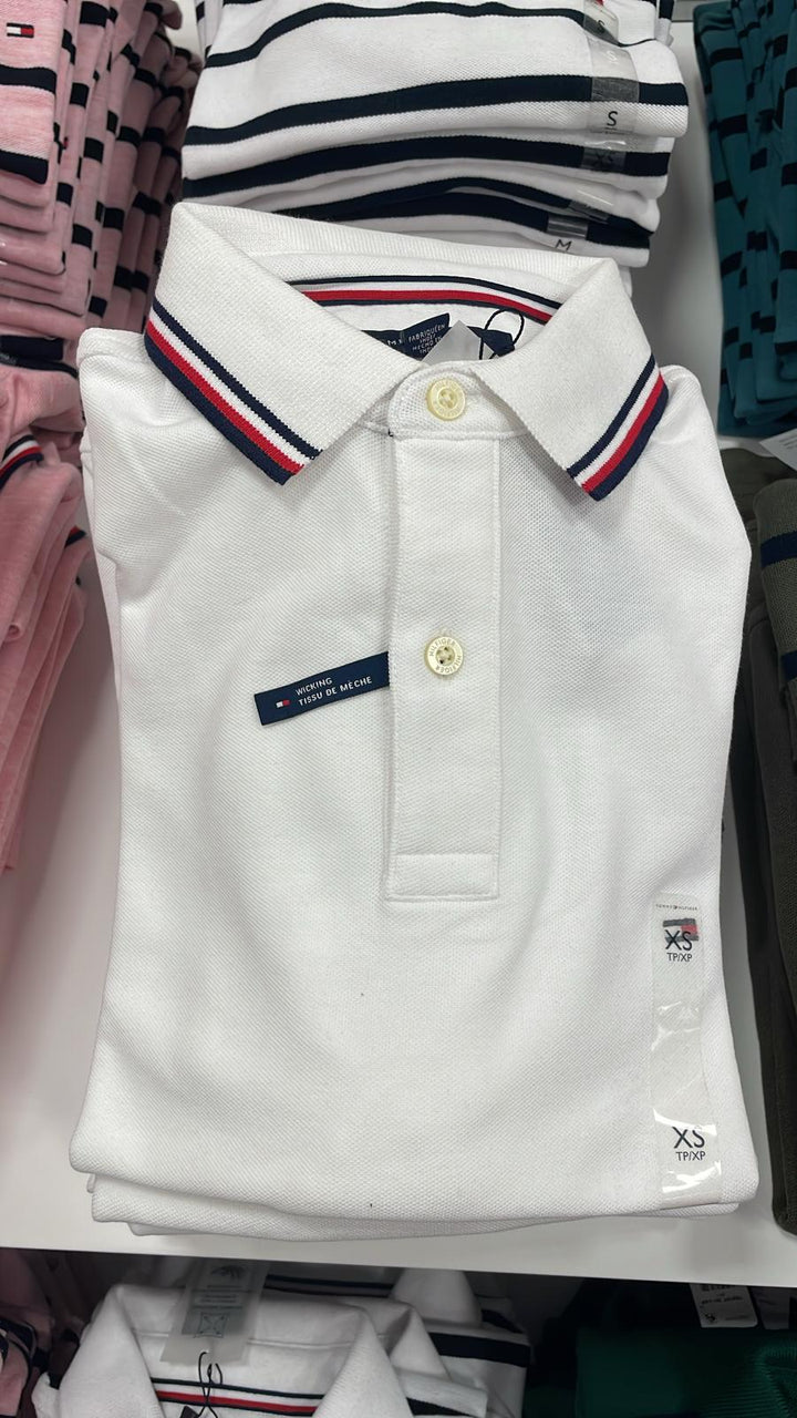 Tommy Hilfiger Polo Neck T-Shirt White