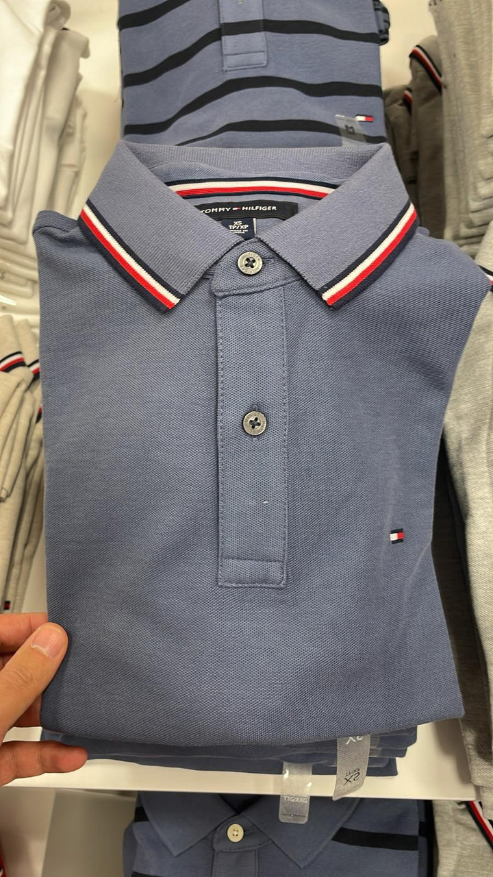 Tommy Hilfiger Polo Neck T-Shirt Blue