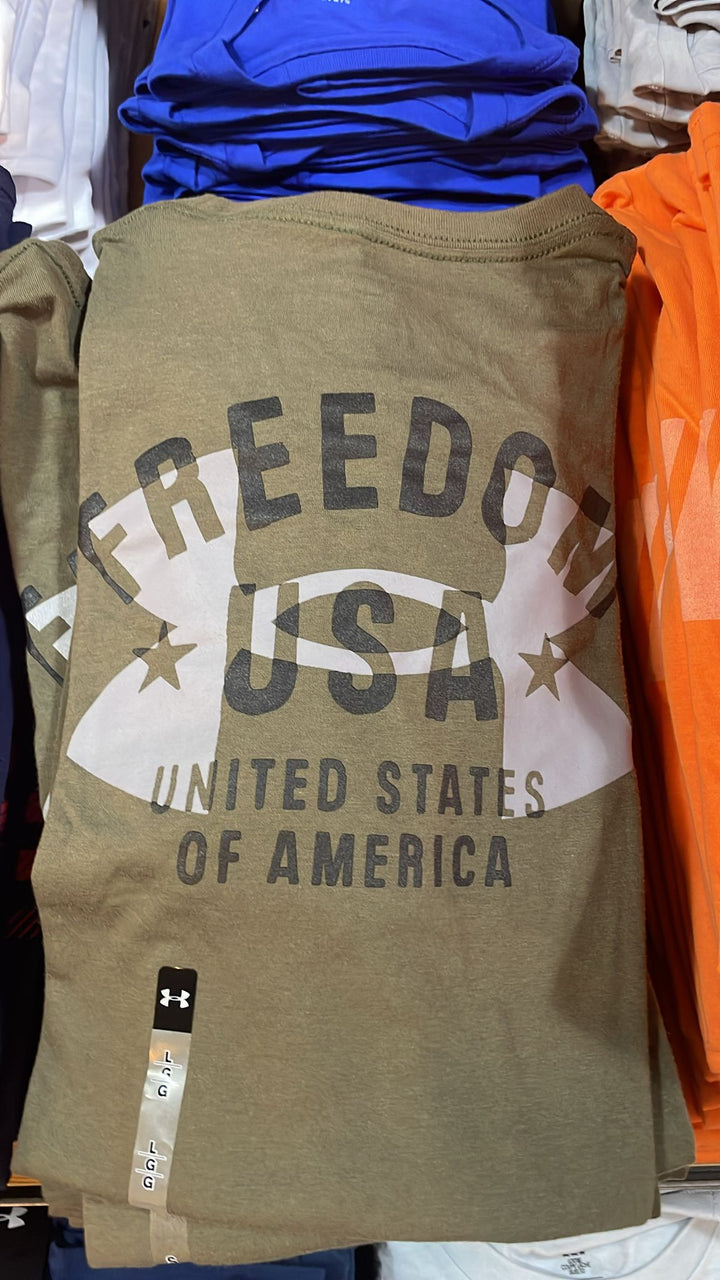 UA Round Neck Freedom USA T-shirt Olive