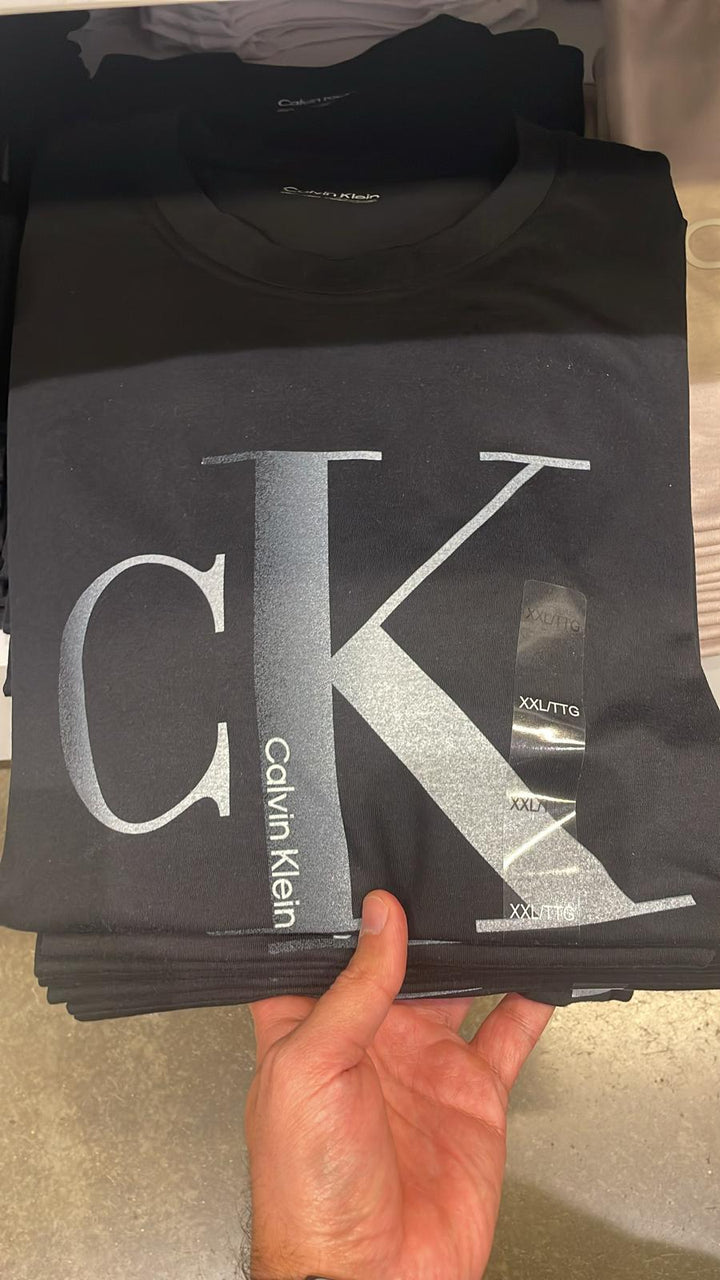 CK round Neck Big 2 Logos T-Shirt Black