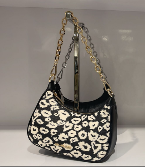 Michael Kors Cora Medium Shoulder Bag Black & White