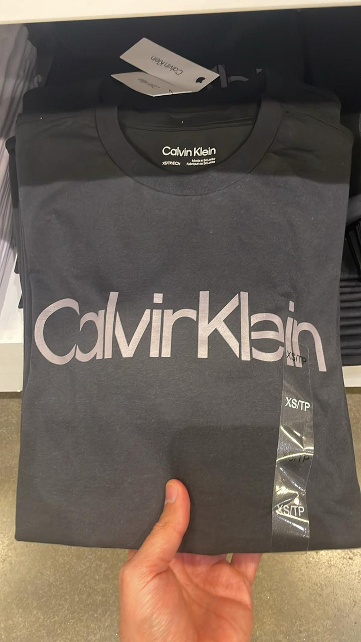 CK round Neck Big Writing Logo T-Shirt Black