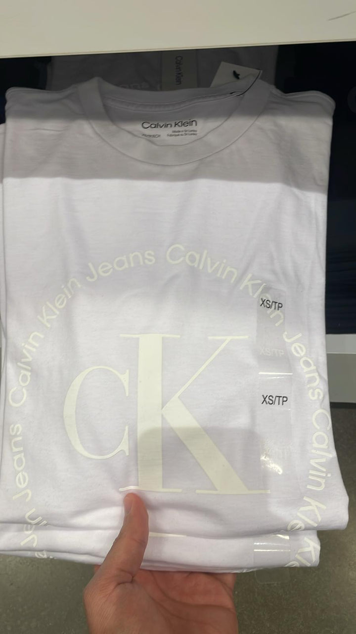 CK round Neck Big Circle Logo T-Shirt White