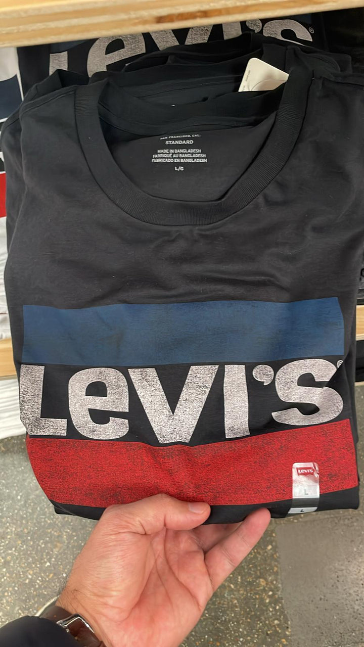 Levi's Big Logo stripes T- Shirt Black