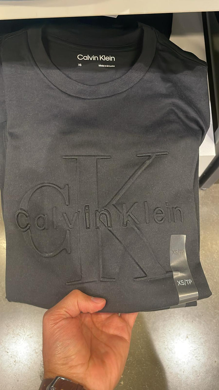 CK round Neck Double  Logo T-Shirt Black