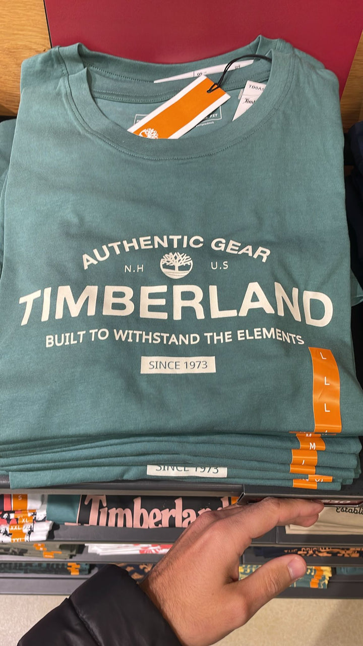 Timberland round Neck Authentic Gear Linear Logo T-shirt Green