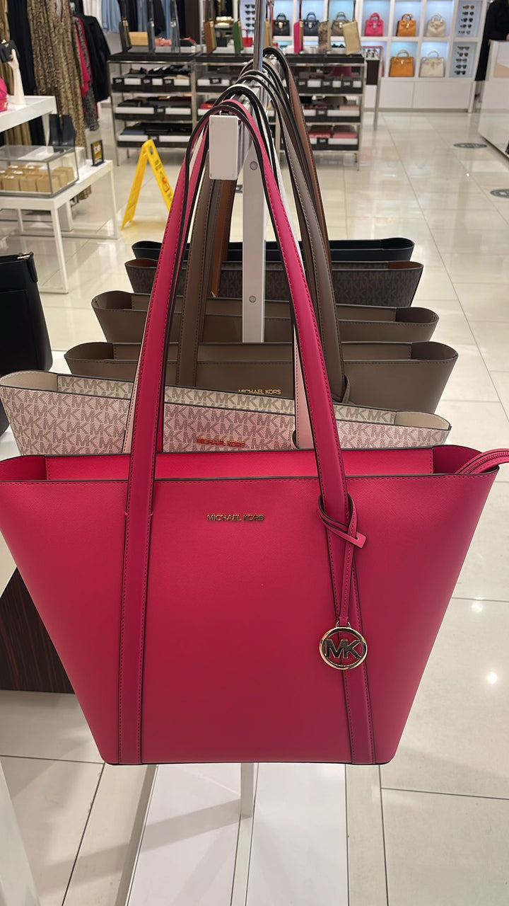 Michael Kors MK Gold Logo Bag Red