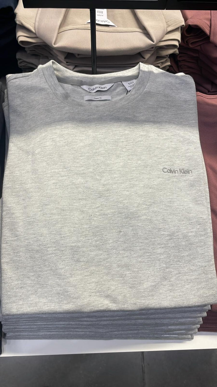 CK round Neck Plain T-Shirt Grey