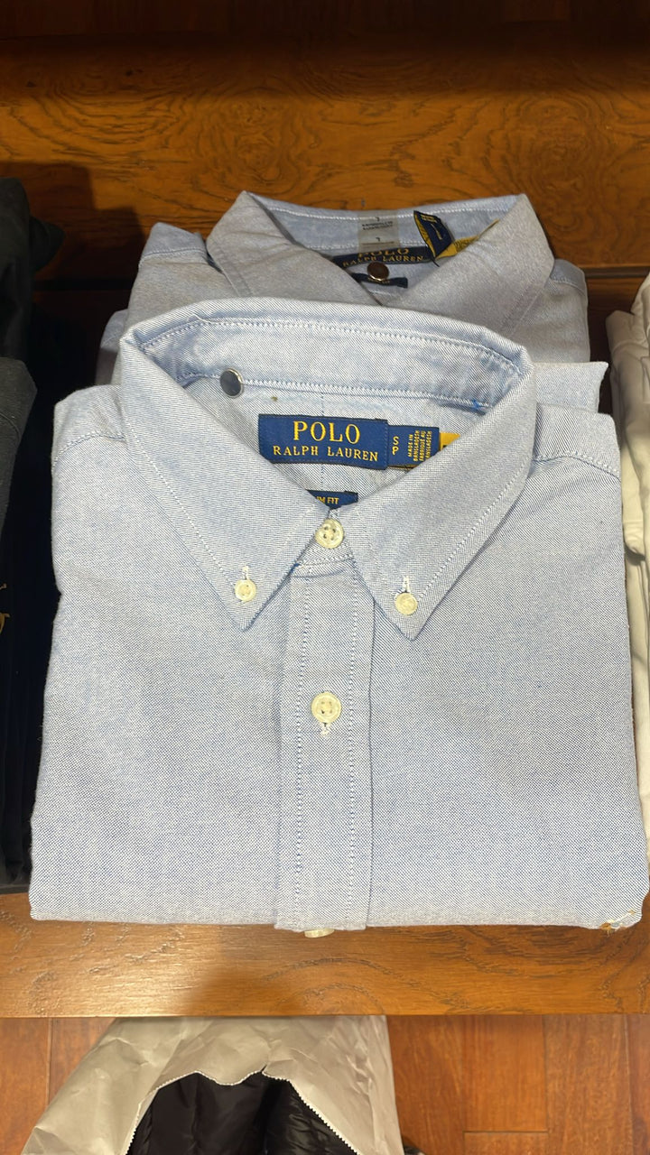 Ralphlauren Slim Fit Plain Shirt Light Blue