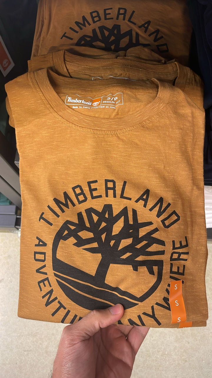 Timberland round Neck Big & Linear Logos T-shirt Orange