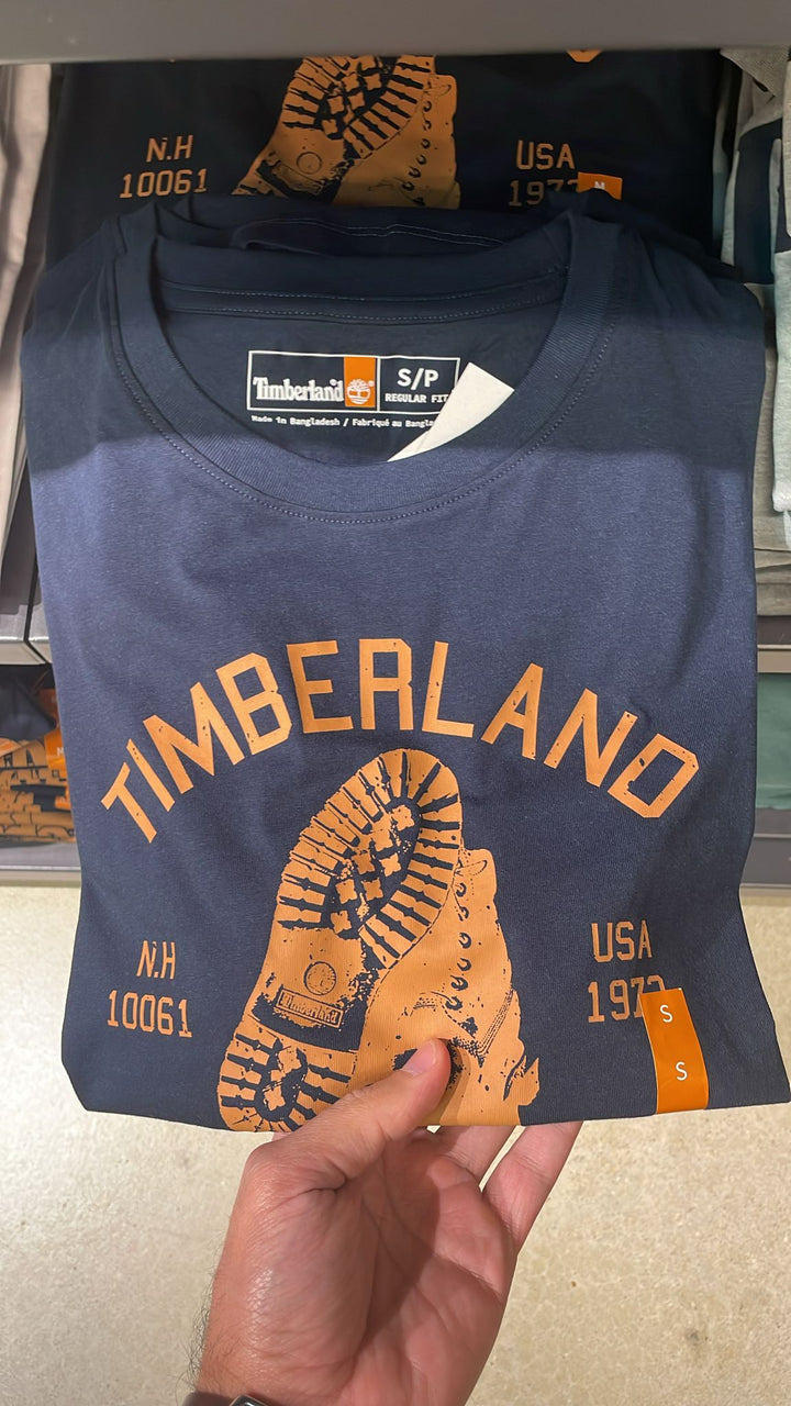 Timberland round Neck 10061 Boot Linear Logo T-shirt Dark Blue