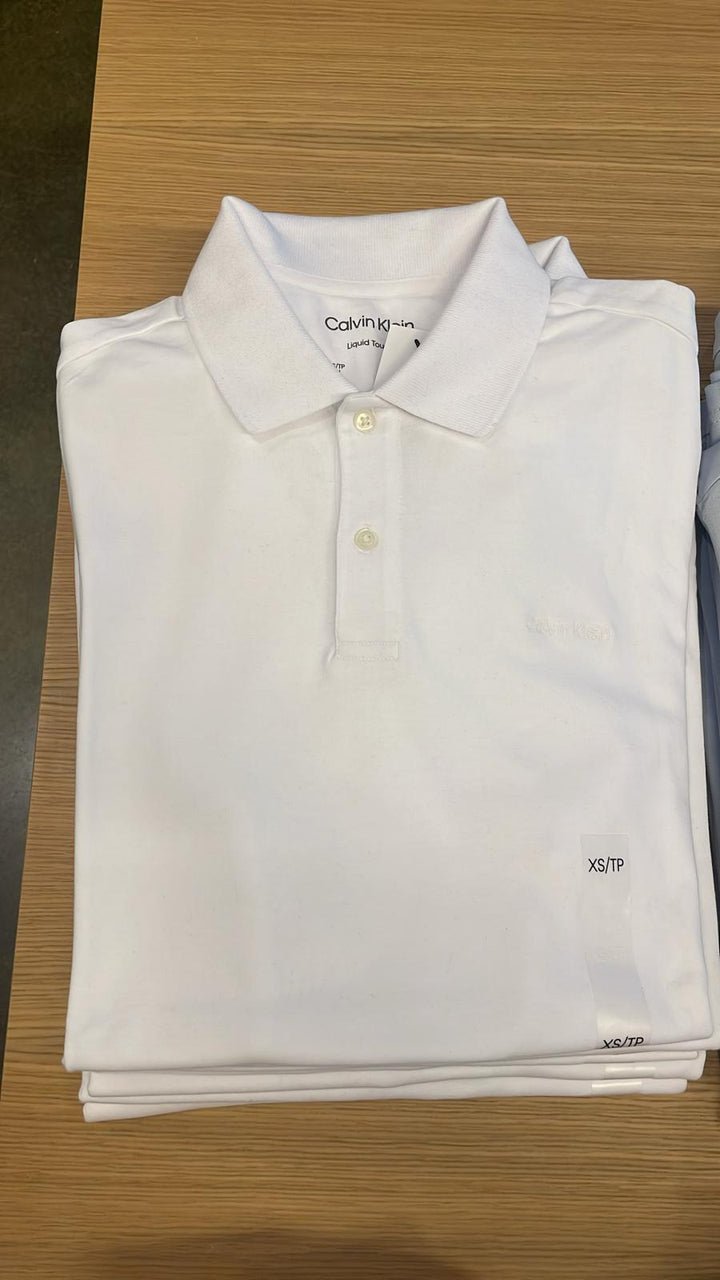 CK Polo Neck Plain T-Shirt White