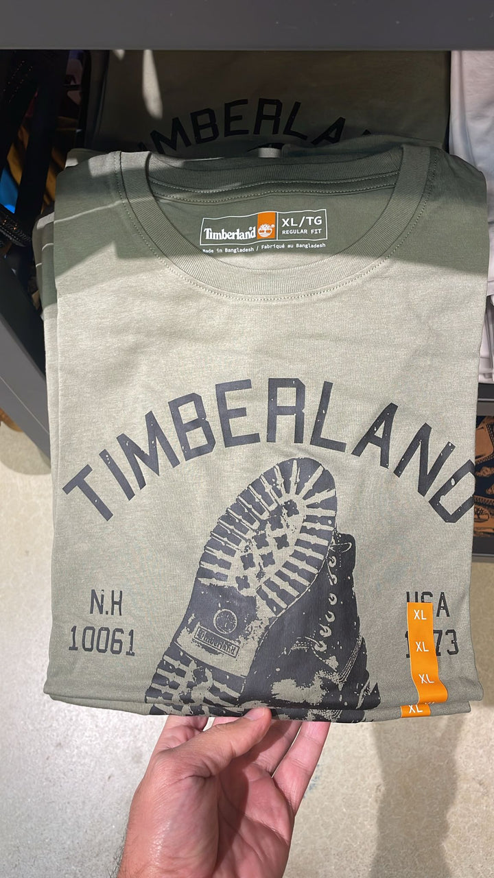 Timberland round Neck 10061 Boot Linear Logo T-shirt Olive