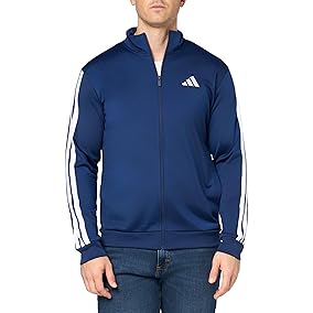 adidas Men's 3-Stripes Tricot Track Top, Dark Blue XXXL