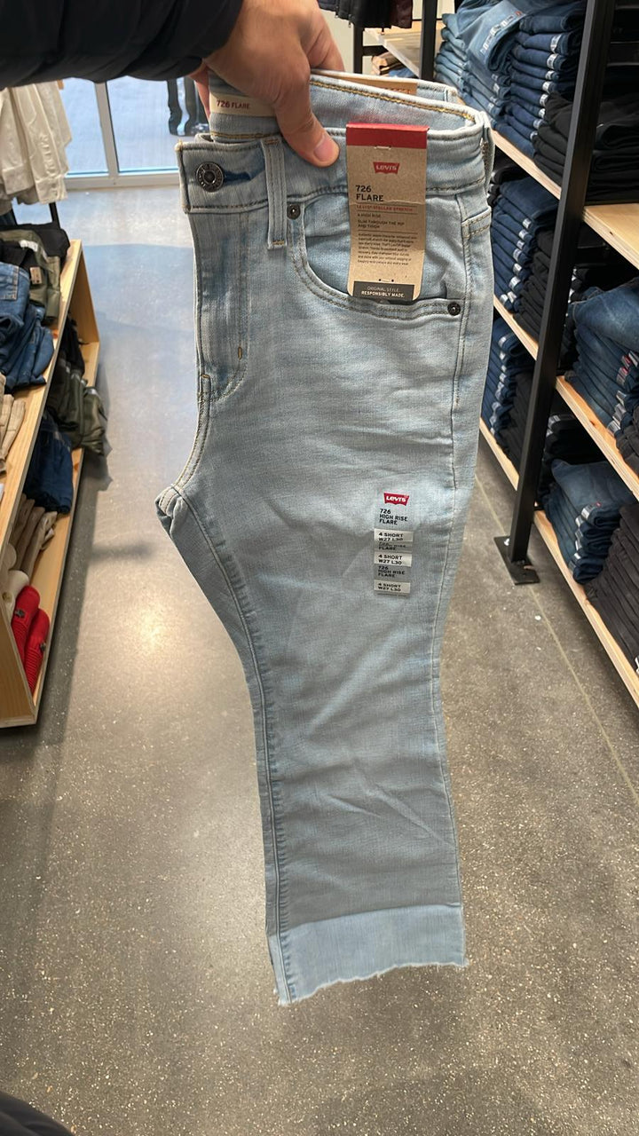 Levi's 726 High Rise Flare Jeans Pale Blue