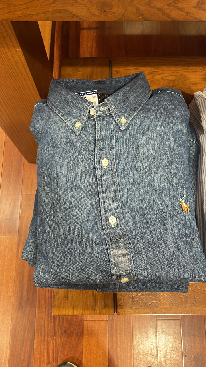 Ralphlauren Slim Fit Jeans Shirt Blue