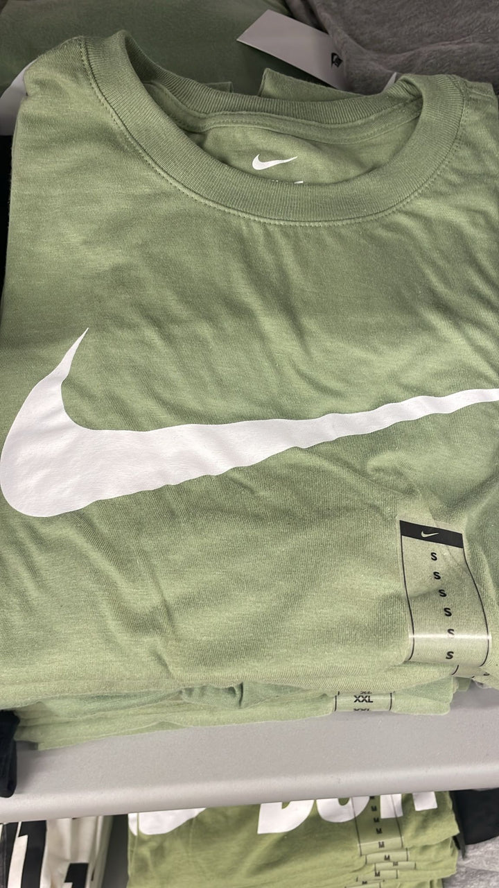 Nike Round Neck T-shirt Big Logo Olive