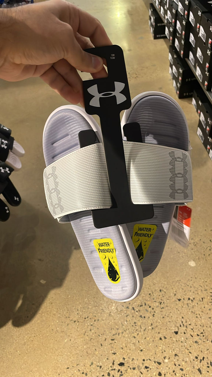 UA Logo Stripe Slipper Light Grey