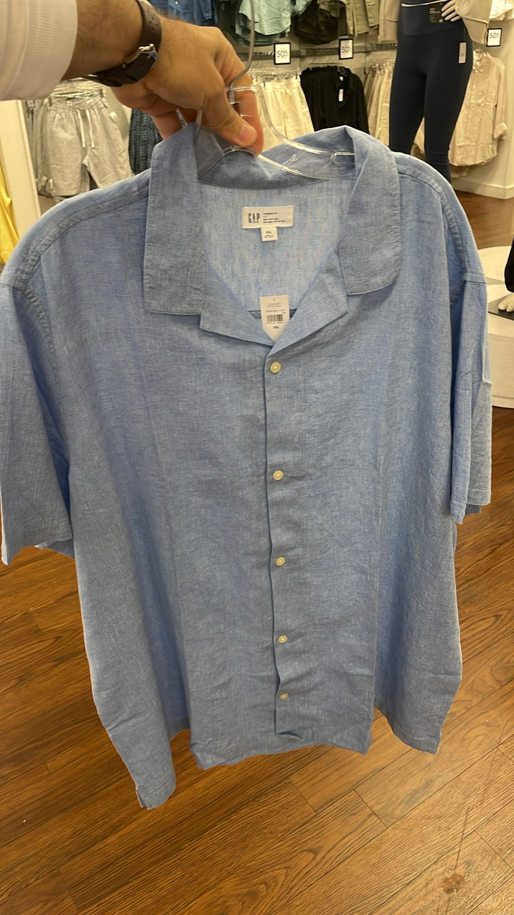 GAP Classic Short Sleeves Light Pattern Shirt Light Blue