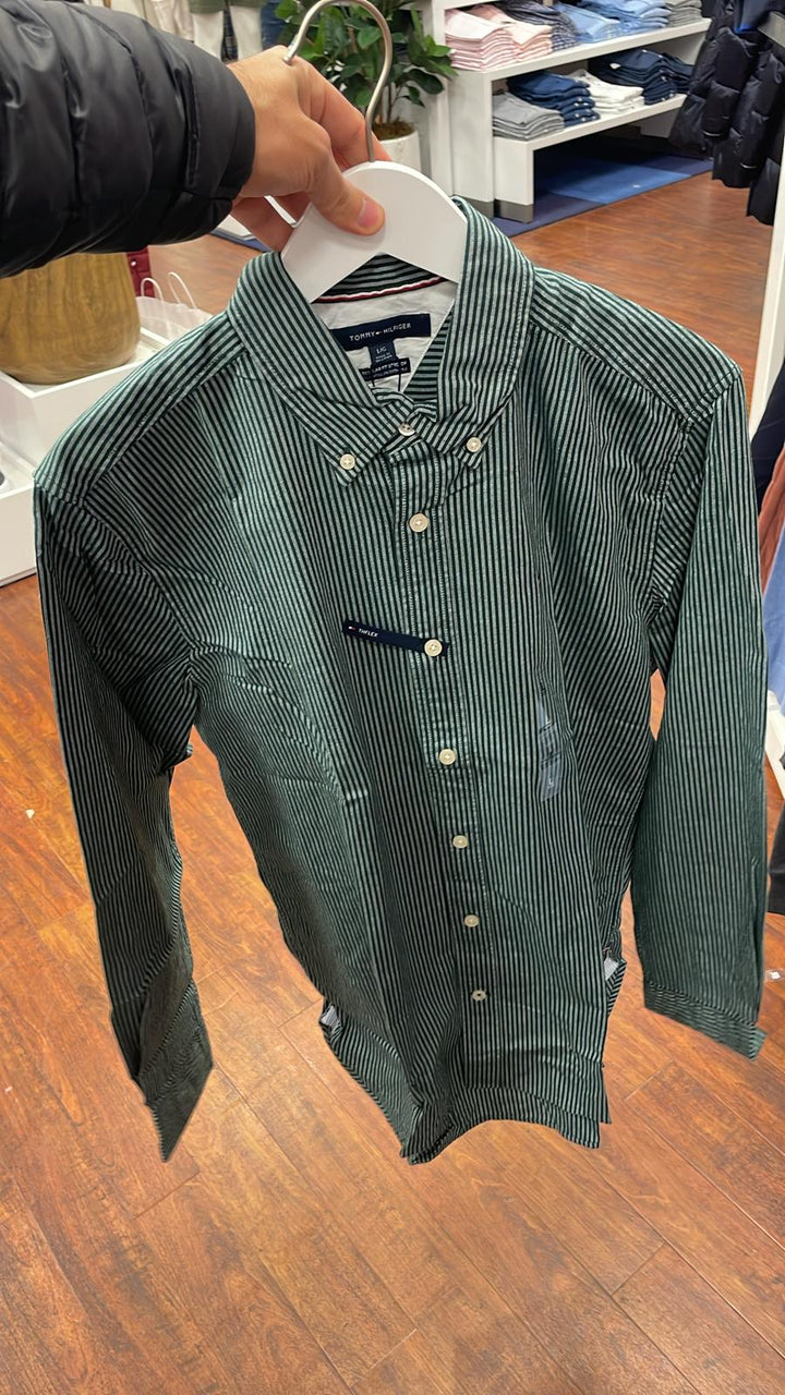 Tommy Hilfiger Shirt Regular Fit Green/White