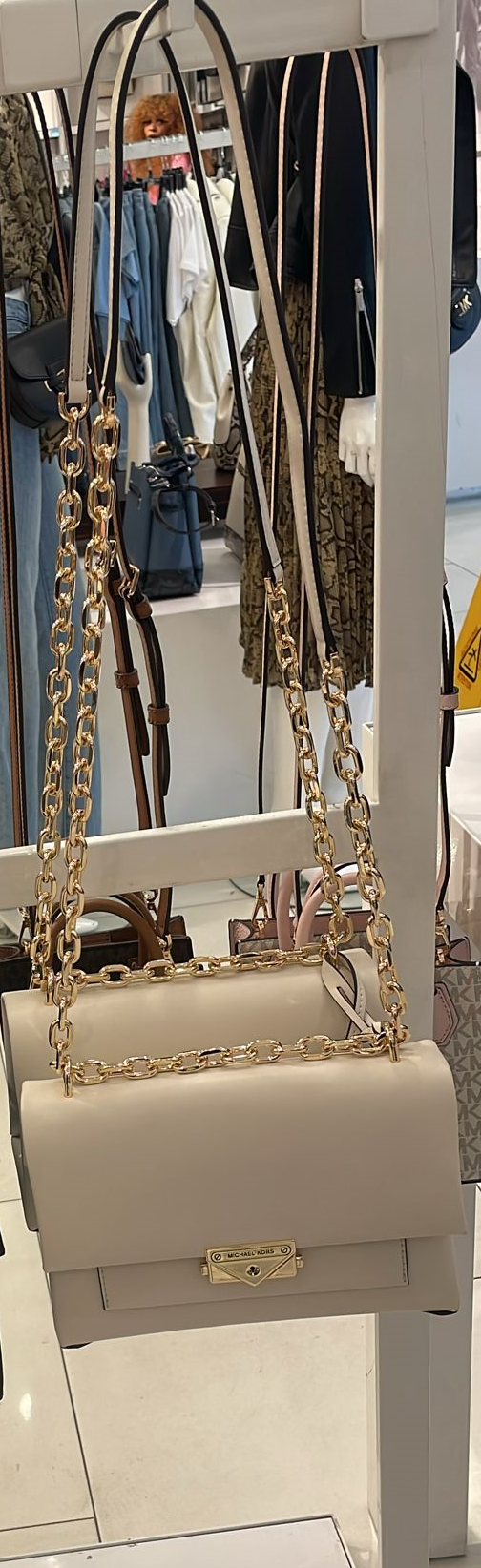 Michael Kors Cece Medium Flap Shoulder Bag Beige