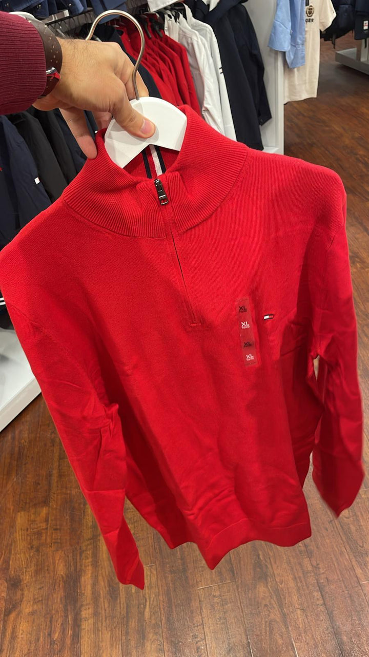 Tommy Hilfiger Small zipper Sweater Red