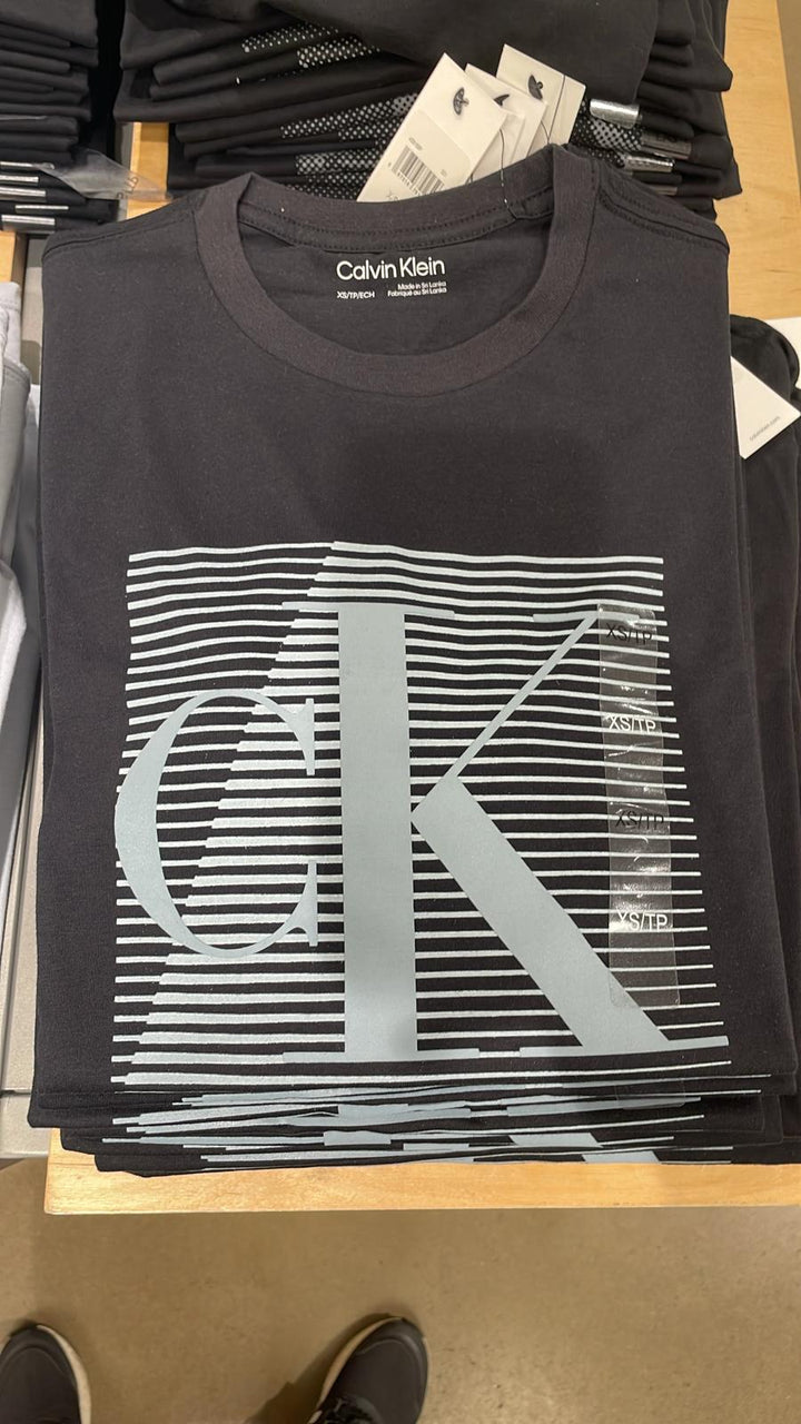 CK round Neck Big Square Logo T-Shirt Noir