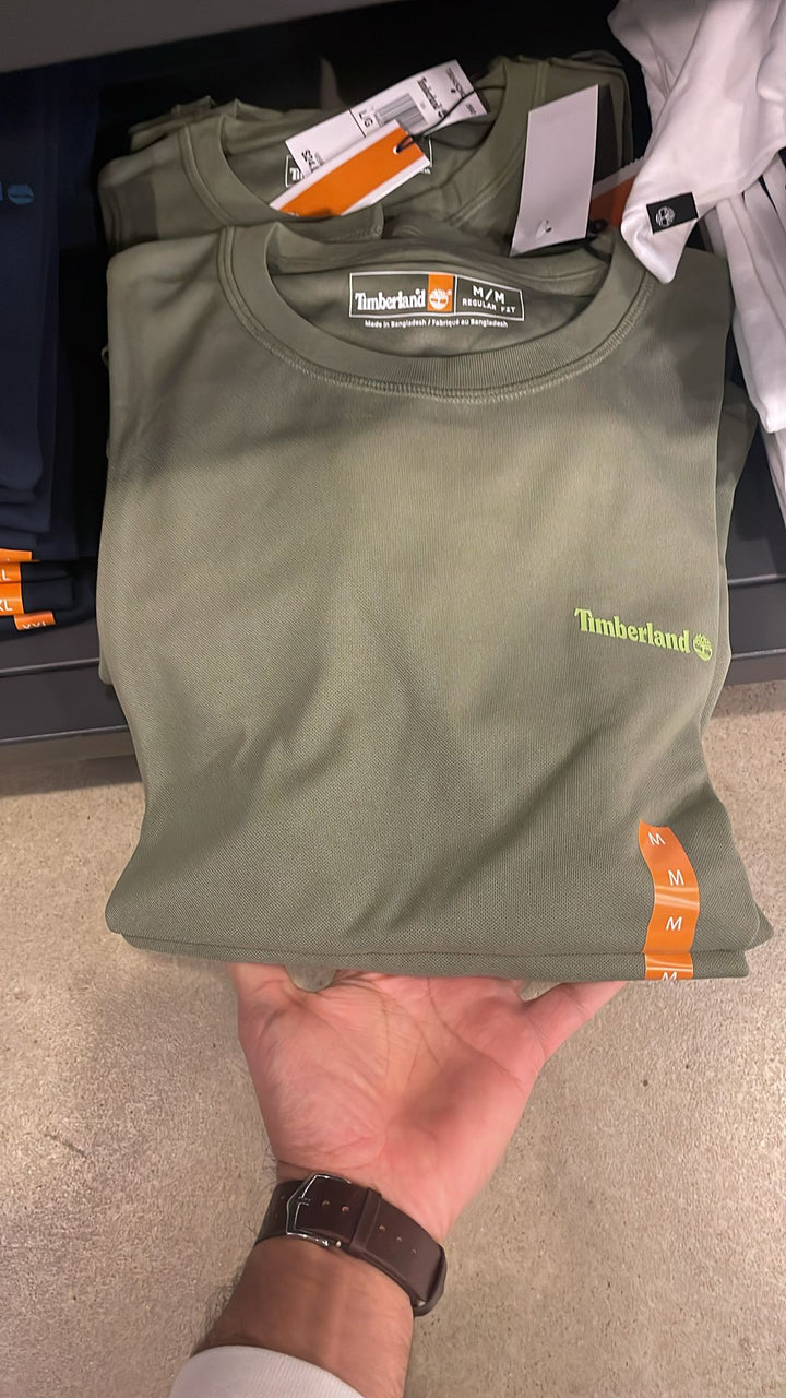 Timberland round Neck Small Side Linear Logo T-shirt Green