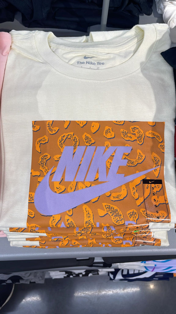 Nike Round Neck T-shirt Big Colorful Logo White