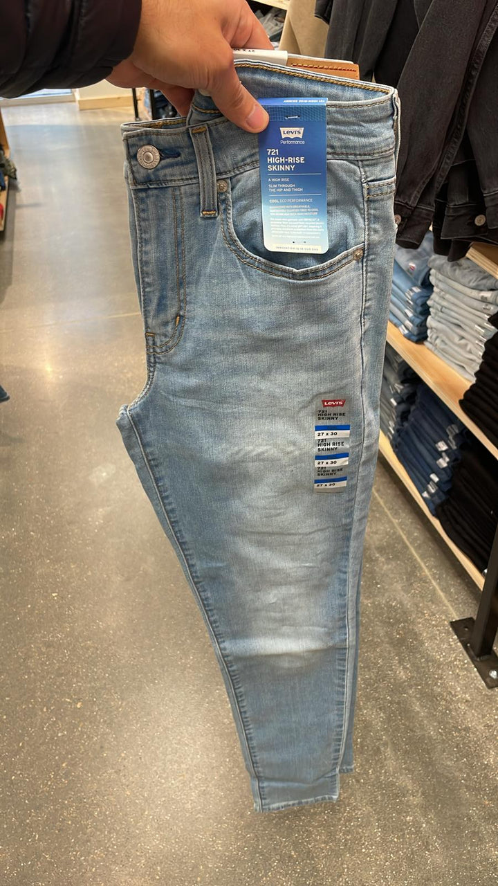 Levi's 721 High Rise Skinny Jeans Pale Blue
