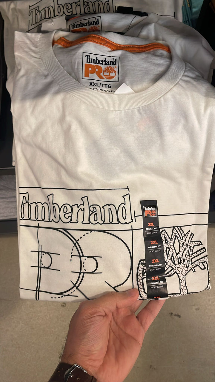 Timberland round Neck PR Big & Linear Logo T-shirt White