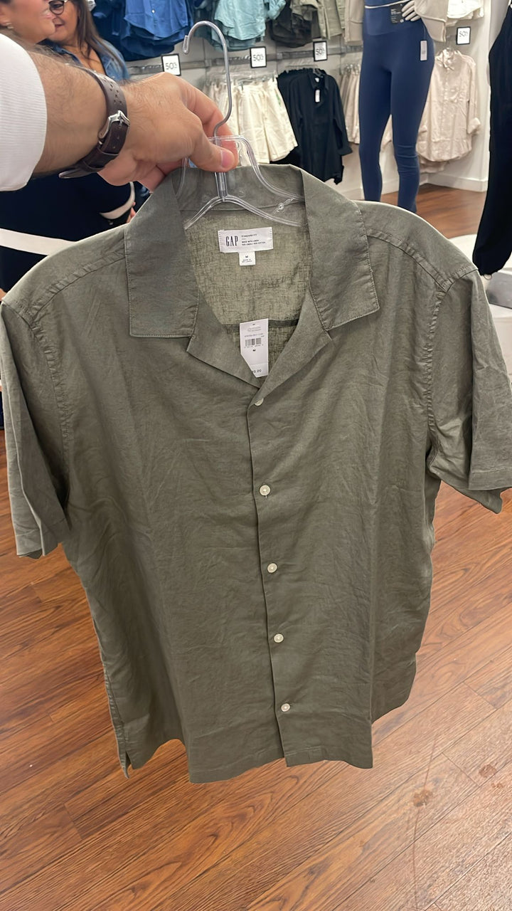 GAP Classic Short Sleeves Shirt Olive