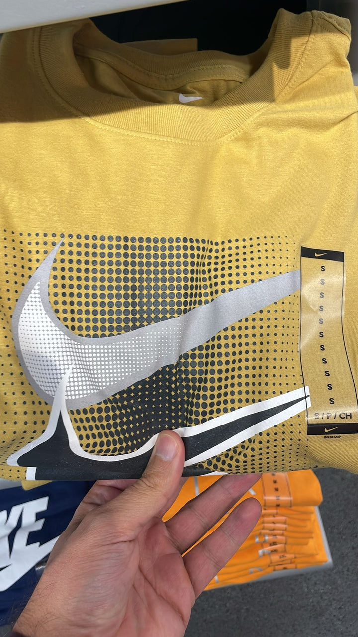 Nike Round Neck Double Logo T-shirt Yellow