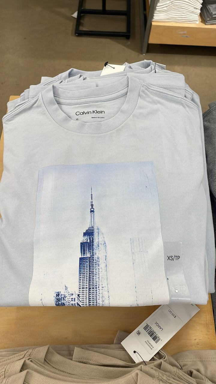 CK round Neck Tower T-Shirt White