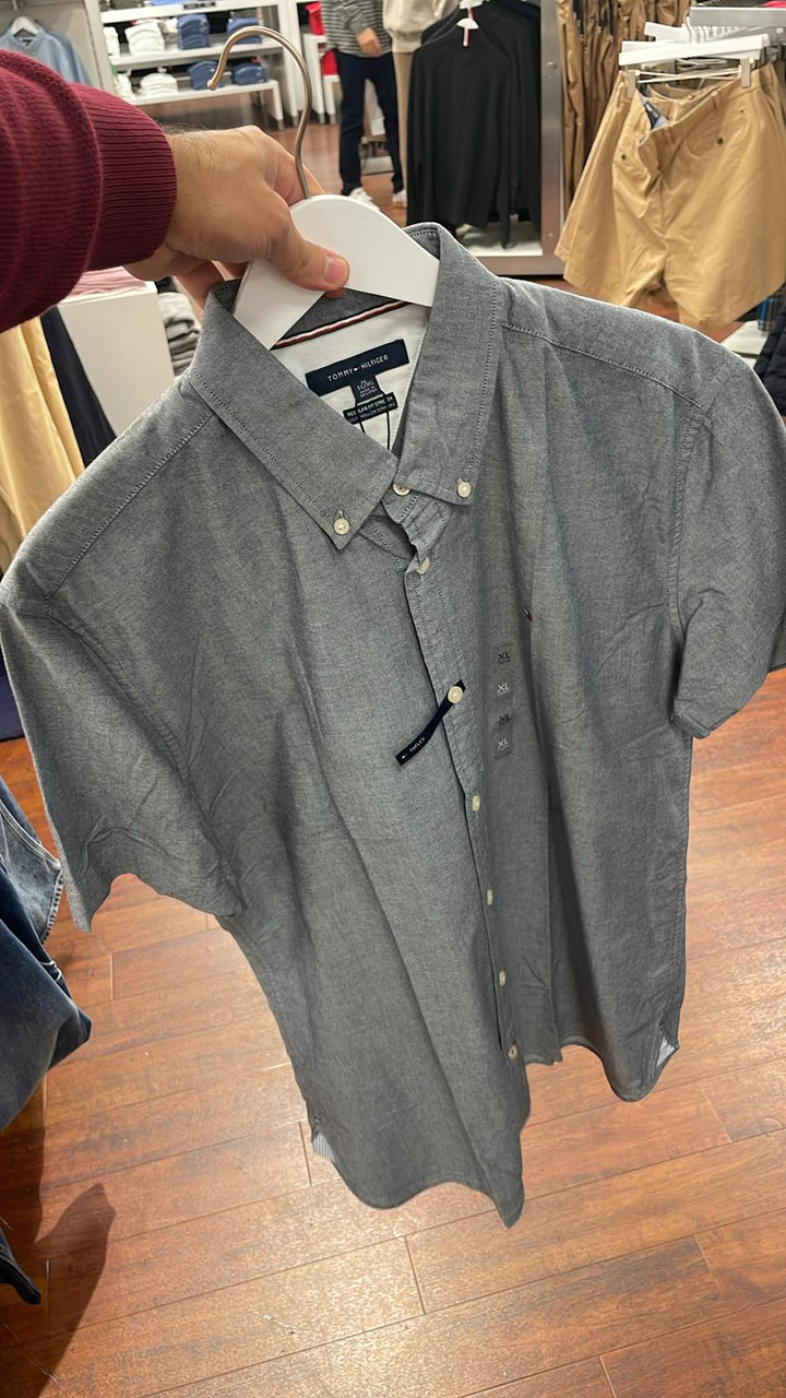 Tommy Hilfiger Short Sleeves Shirt Dark Grey