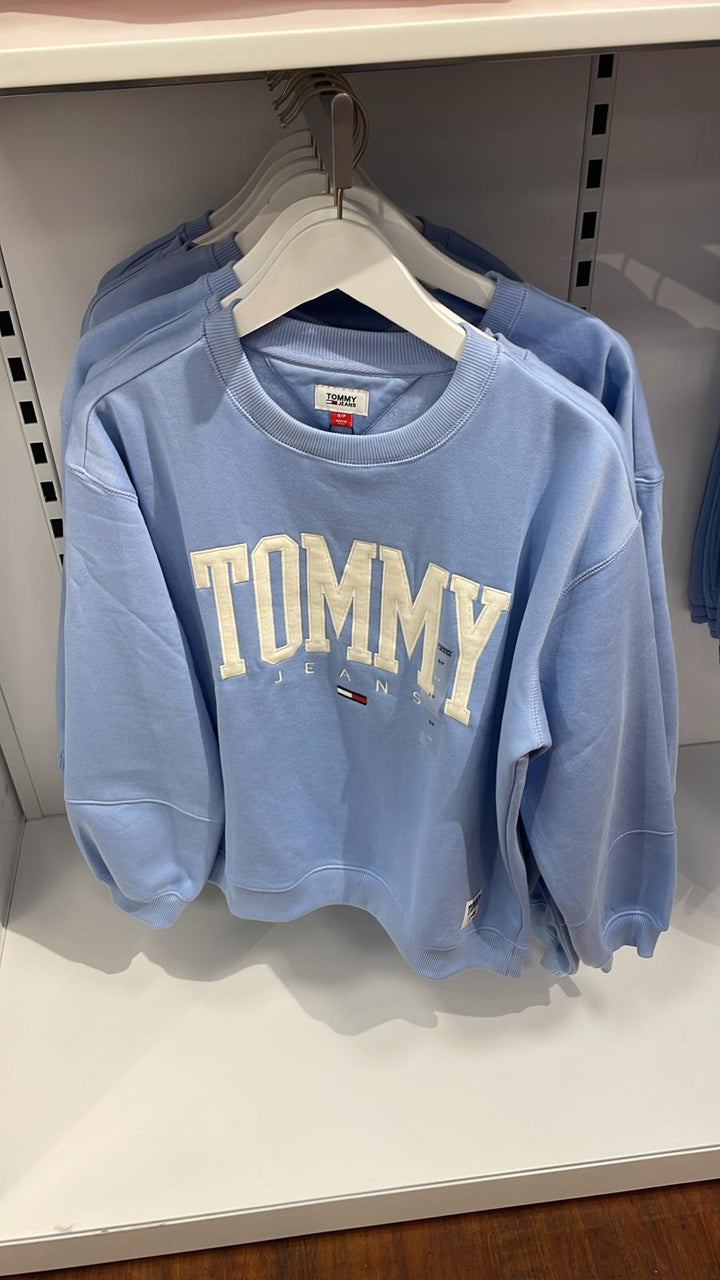 Tommy Hilfiger Sweatshirt Big Writing Logo Blue