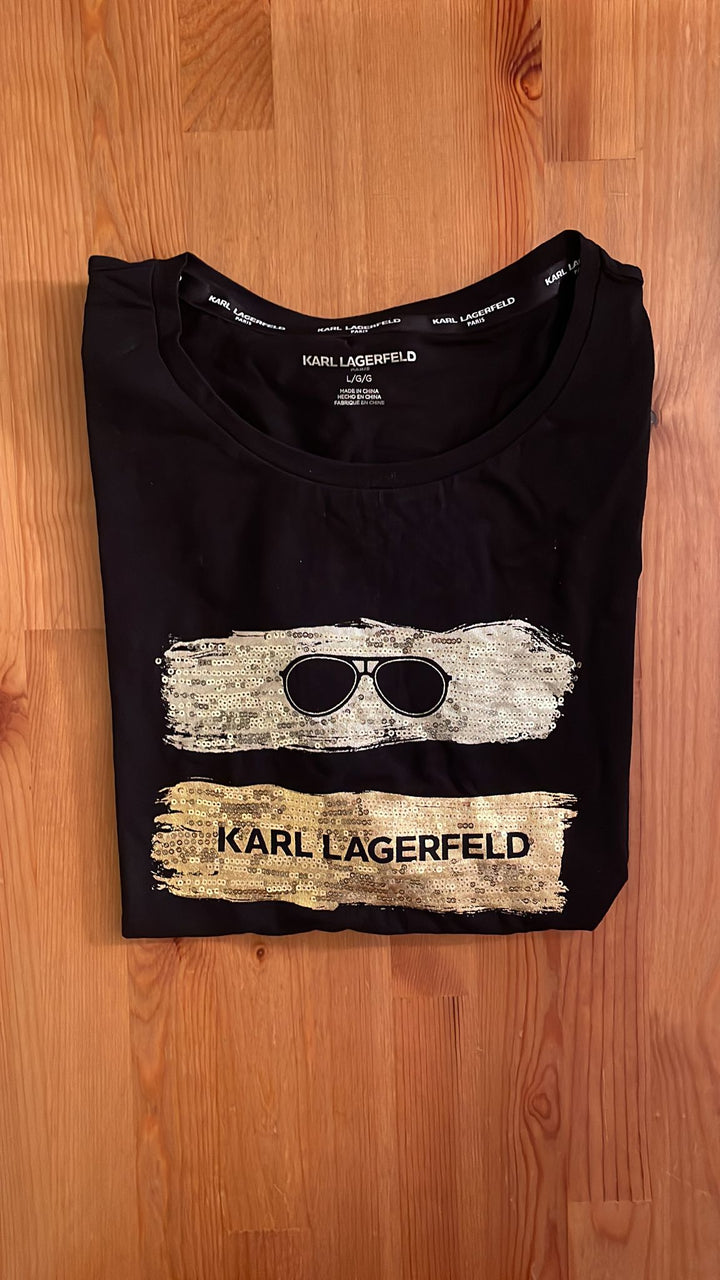 Karl Lagerfeld T-Shirt - Black+Gold