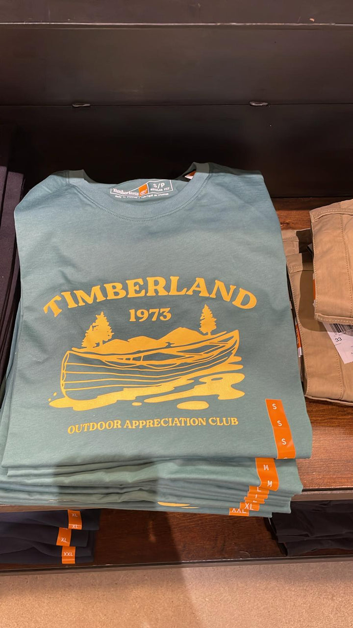 Timberland round Neck 1973 Boat & Logo T-shirt Light Grey