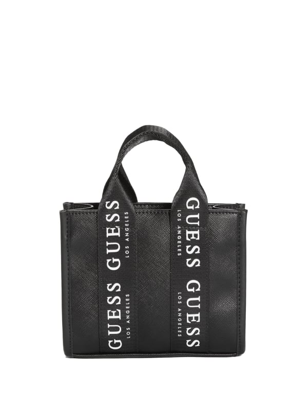 Guess Logo-Tape Mini Tote CrossbodyBlack