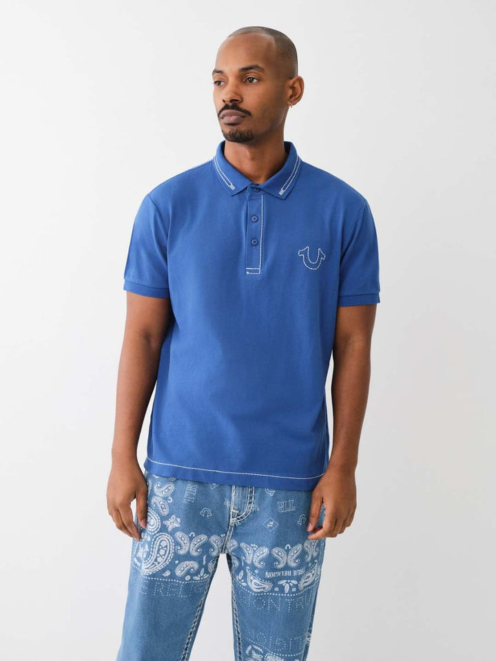 True religion Polo Neck T-shirt Blue