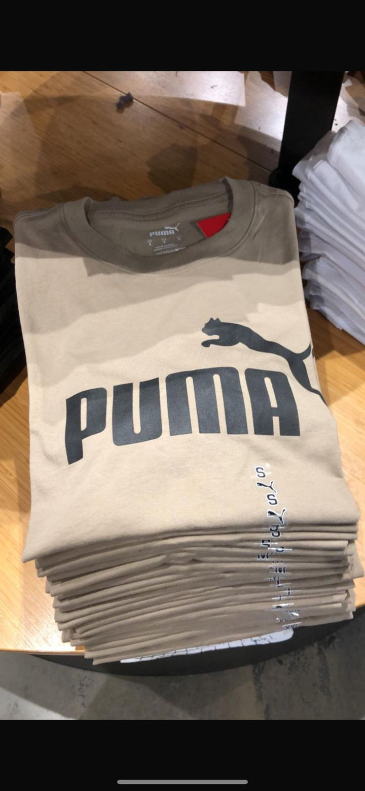 Puma Round Neck Big Logo Beige