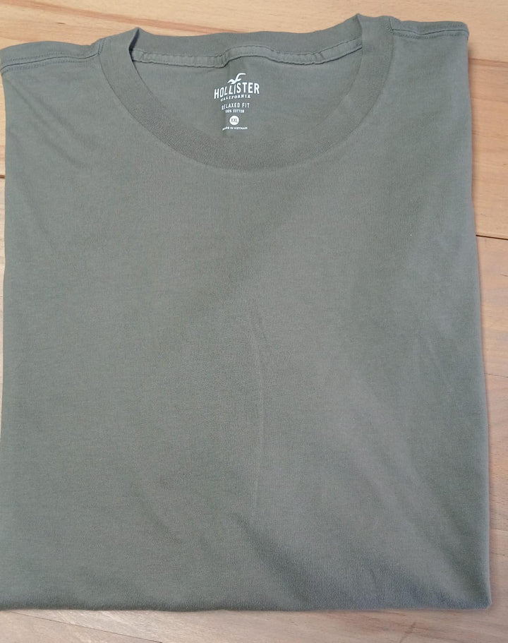 Hollister Round Neck T-SHIRT Olive/Grey